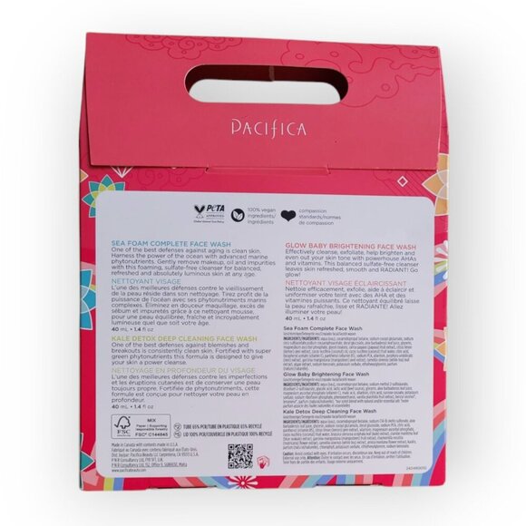Pacifica Face Wash Mini Kit 40mL Vegan Travel Skincare Set - Picture 8 of 9